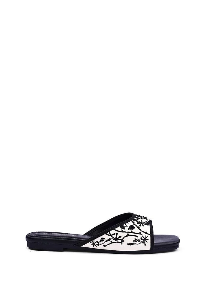 Womens branch pattern slide sandals
