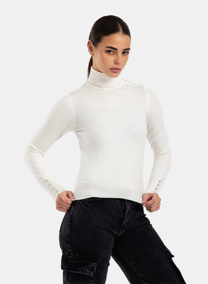 Clue Stitched Buttoned Slim Pullover - Image 2