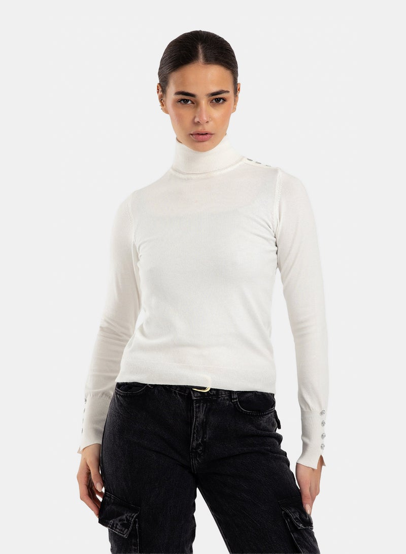 Clue Stitched Buttoned Slim Pullover - Image 1