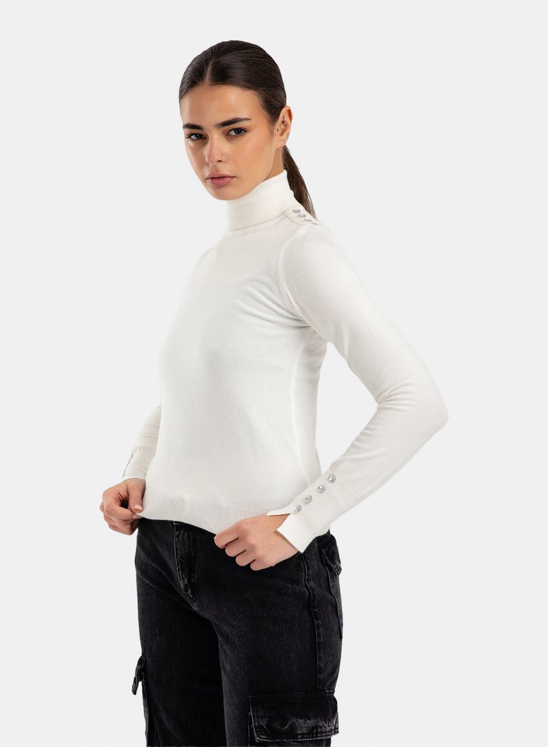 Clue Stitched Buttoned Slim Pullover - Image 3