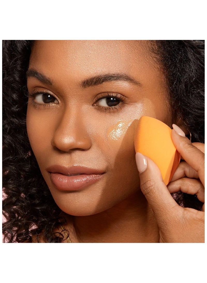 REAL TECHNIQUES 4 Miracle Complexion, Makeup Blending, For Foundation, Offers Light To Medium Coverage, Natural, Dewy, Orange Sponge, Packaging May Vary Orange - Image 5