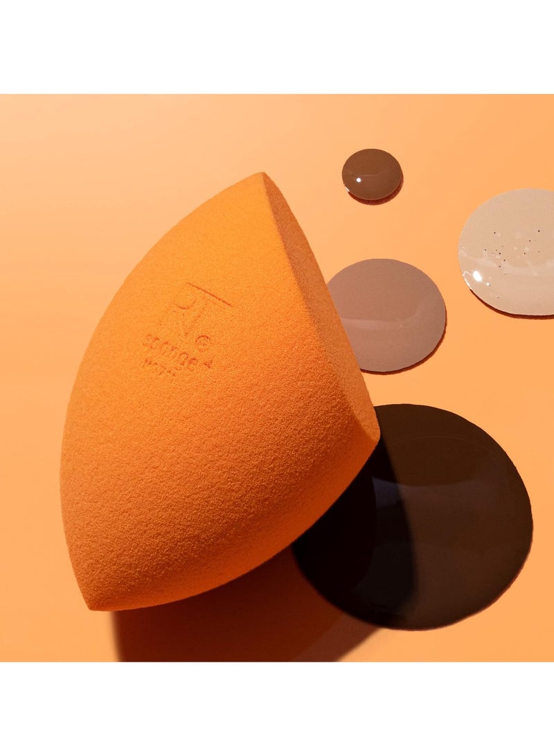 REAL TECHNIQUES 4 Miracle Complexion, Makeup Blending, For Foundation, Offers Light To Medium Coverage, Natural, Dewy, Orange Sponge, Packaging May Vary Orange - Image 3