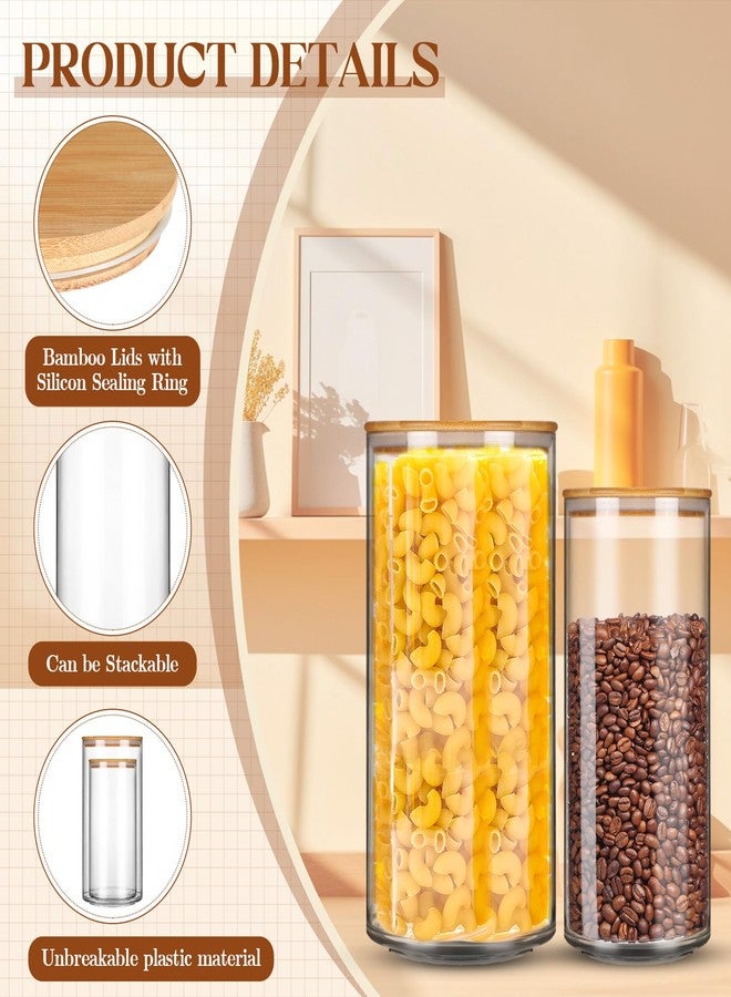 Vesici 4 Pcs Large Acrylic Storage Canister 180 oz and 93 oz Jars with Bamboo Lids Clear Acrylic Canister Unbreakable Airtight Storage Jars for Kitchen, Coffee Rice Pantry Organization - Image 3