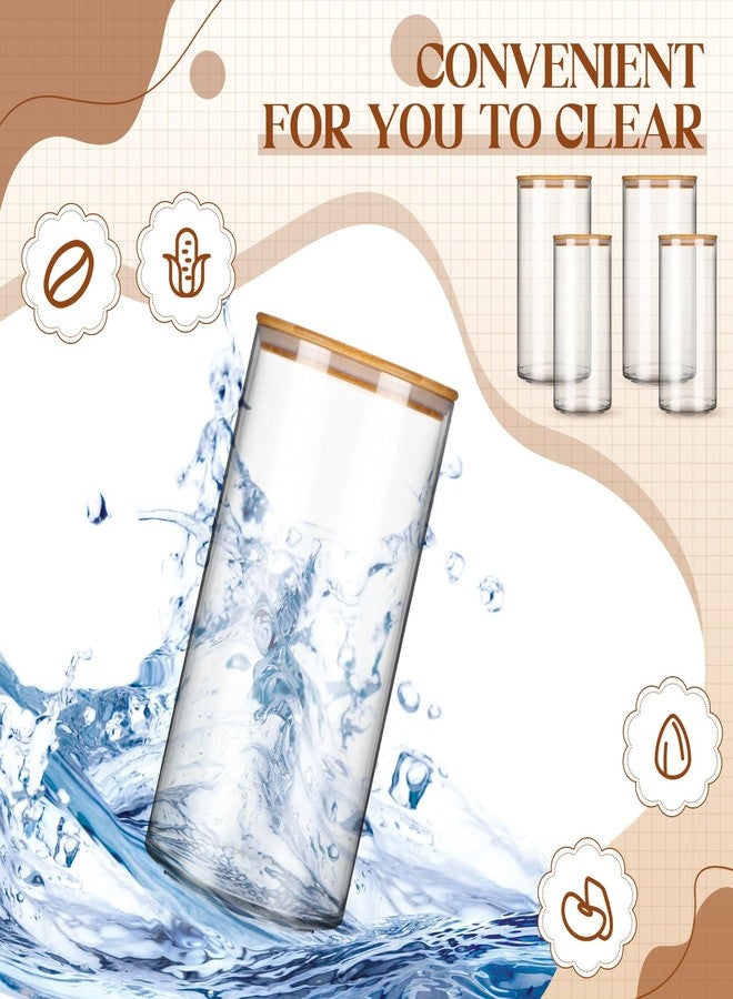 Vesici 4 Pcs Large Acrylic Storage Canister 180 oz and 93 oz Jars with Bamboo Lids Clear Acrylic Canister Unbreakable Airtight Storage Jars for Kitchen, Coffee Rice Pantry Organization - Image 4