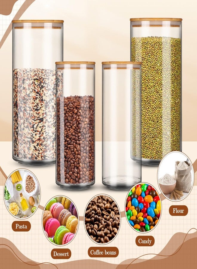 Vesici 4 Pcs Large Acrylic Storage Canister 180 oz and 93 oz Jars with Bamboo Lids Clear Acrylic Canister Unbreakable Airtight Storage Jars for Kitchen, Coffee Rice Pantry Organization - Image 5