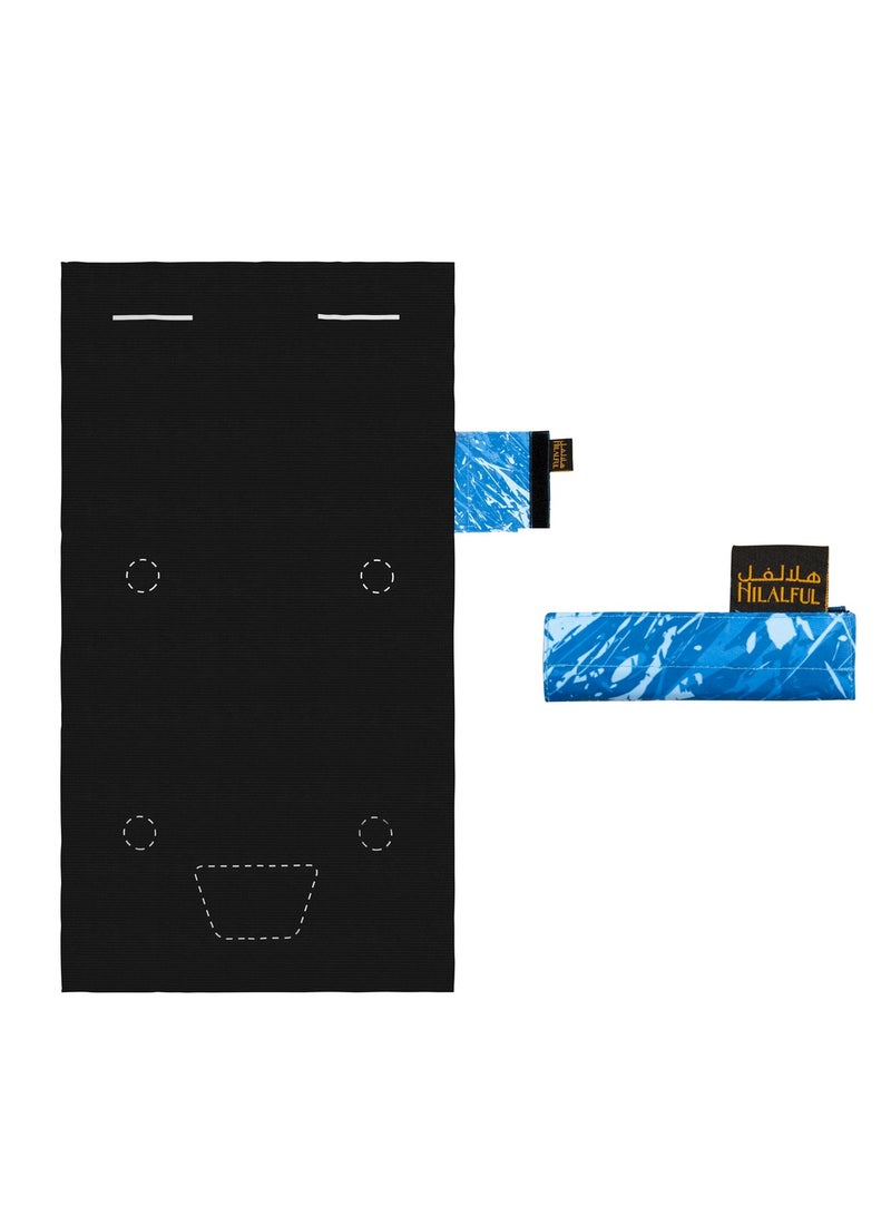 HilalFul Roll Out And Pray - Electric Blue | Muslim Praying Rug for Kids/Children | Water Resistant | Anti-Slip | Islamic Gift for Eid, Ramadan | For Travel | Lightweight - Image 1