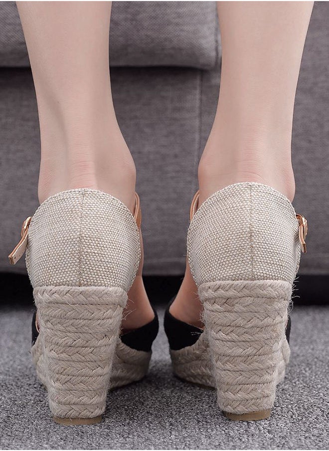 Generic - Closed Toe Espadrille Wedges Sandals Fashionable Slope Sandals With Thick Soles - Image 1