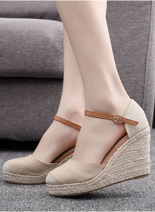 Generic - Closed Toe Espadrille Wedges Sandals Fashionable Slope Sandals With Thick Soles - Image 1