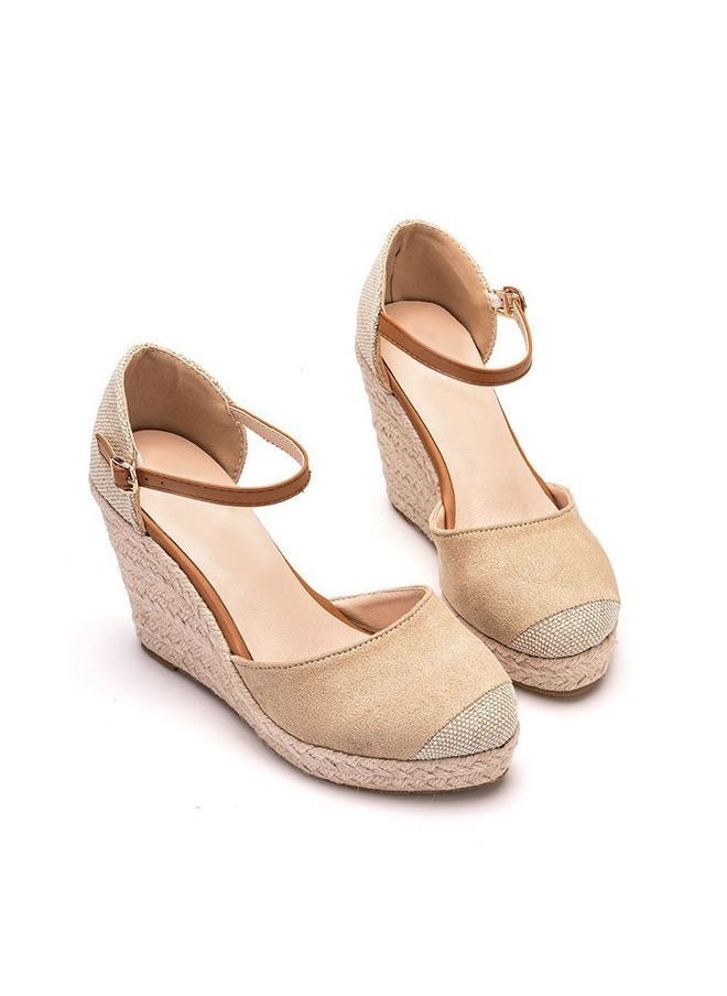 Generic - Closed Toe Espadrille Wedges Sandals Fashionable Slope Sandals With Thick Soles - Image 1