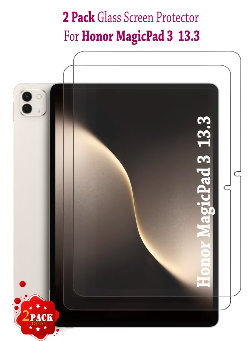 2 Pack Honor MagicPad 3 13.3 inch Tempered Glass Screen Protector HD Scratch Resistant Bubble-Free Easy Installation forApple Honor MagicPad 3 13.3 inch - Image 1