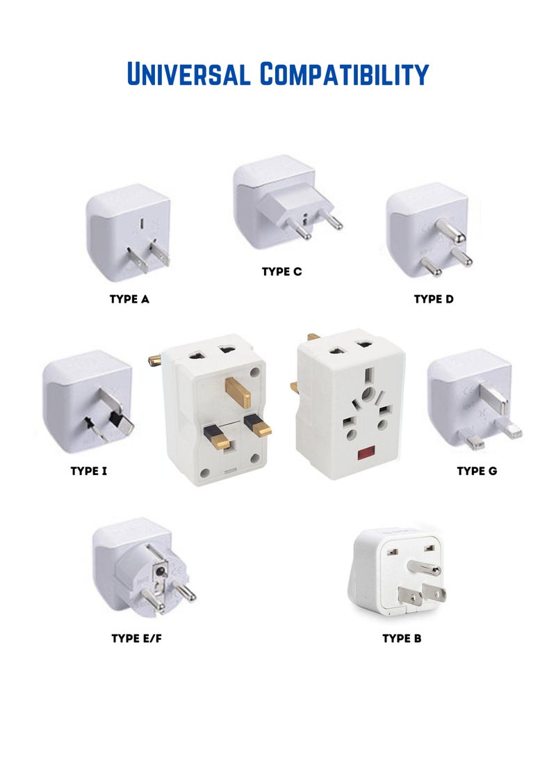 MODI 3 Side Universal Conversion Plug Adapter | Multi Socket Travel Adapter | Compact Fireproof ABS Material | Lightweight Power Adapter with Universal Compatibility for Home & Travel - Image 3