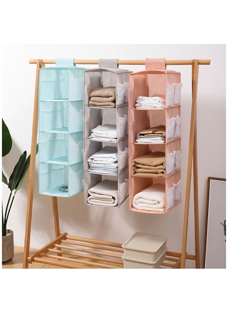 Swift 4-Shelf Hanging Closet Organizer Pink 80x30x22cm  - Image 3