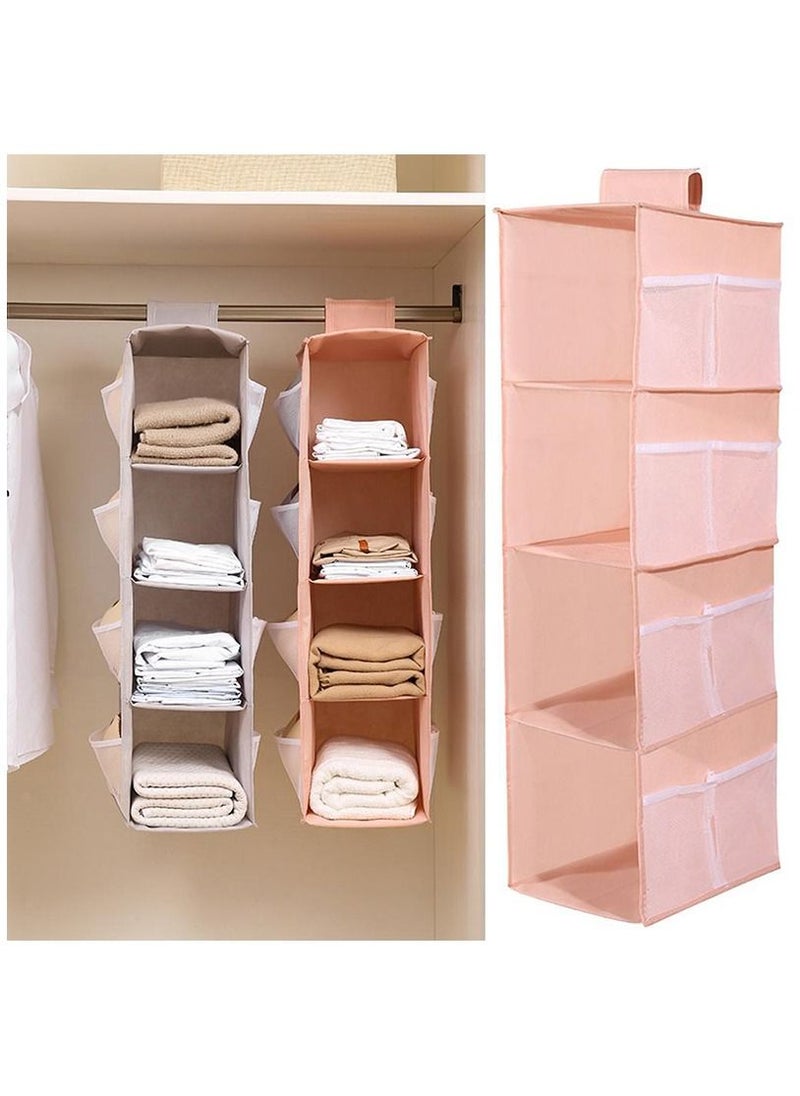 Swift 4-Shelf Hanging Closet Organizer Pink 80x30x22cm  - Image 2