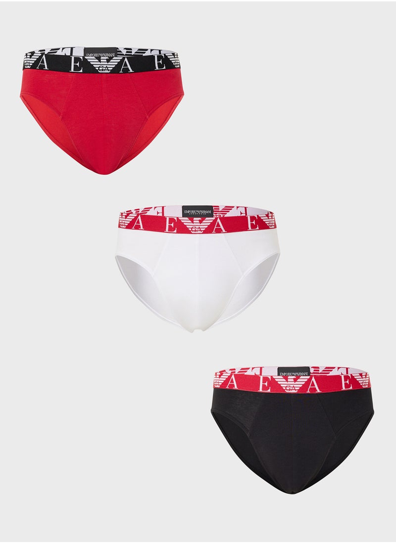 EMPORIO ARMANI 3 Pack Logo Band Boxers  - Image 1
