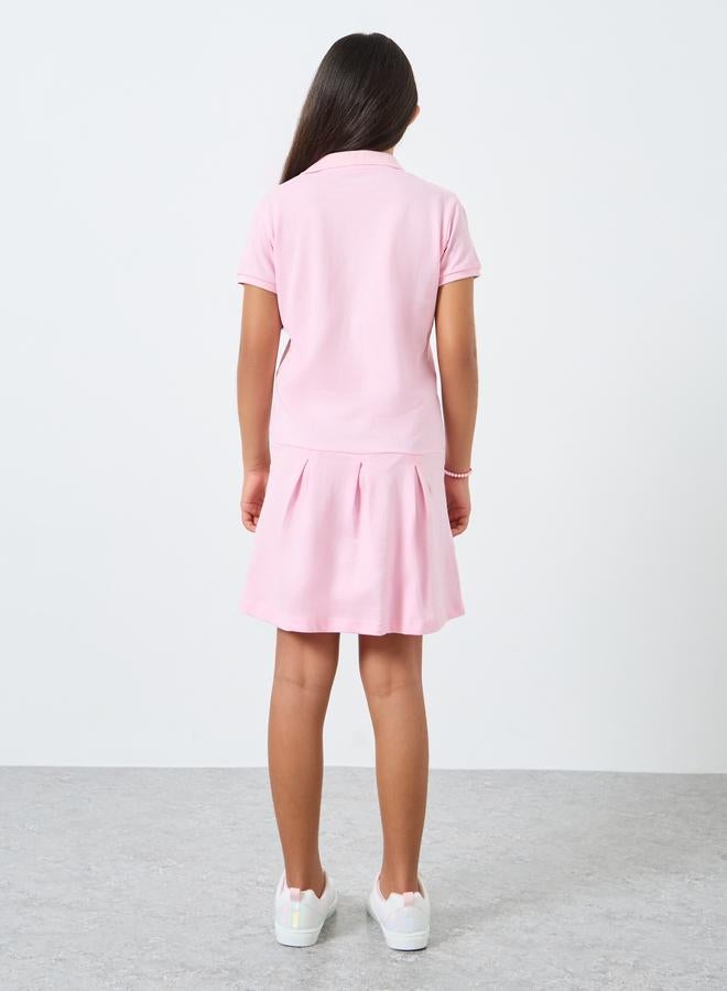 ستايلي فستان تيشيرت بياقة بولو مع أكمام قصيرة - Image 4