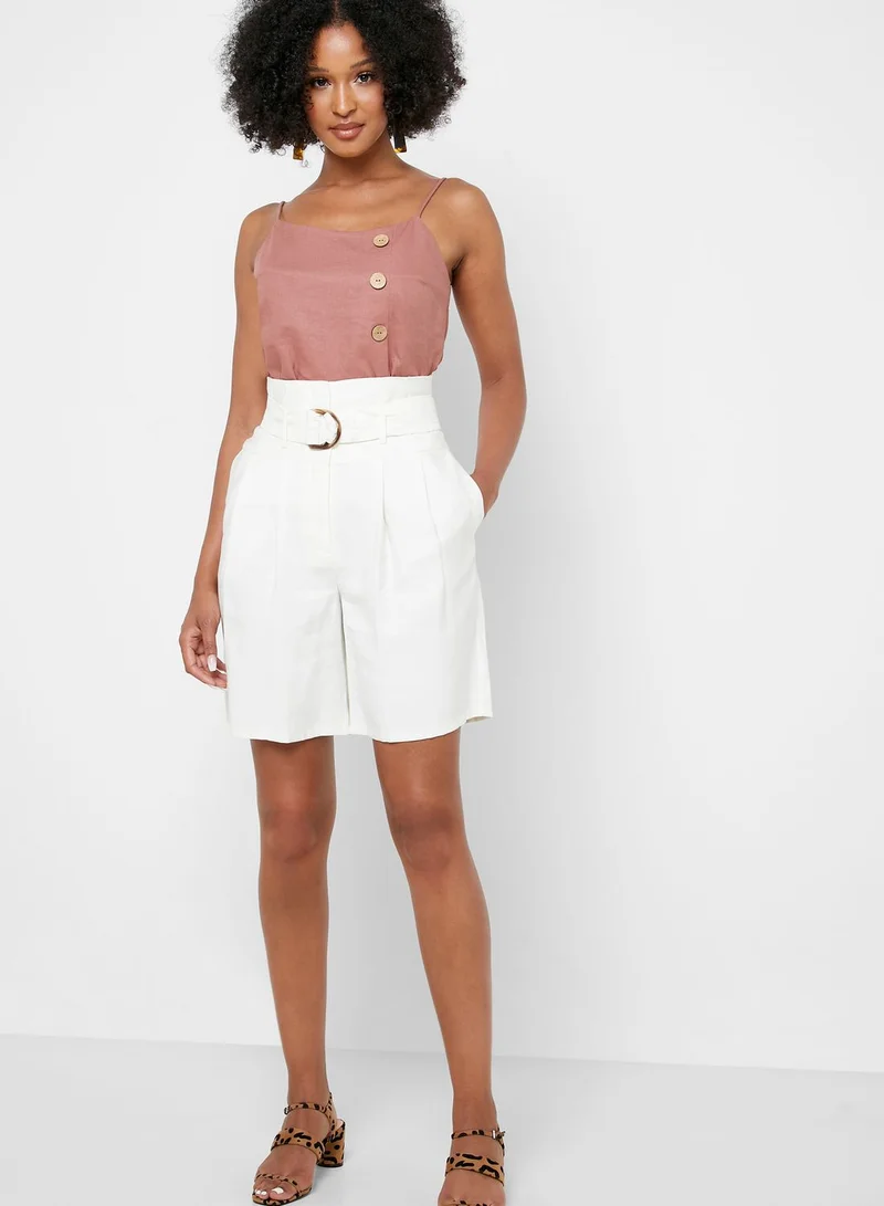 TOPSHOP Belted Shorts