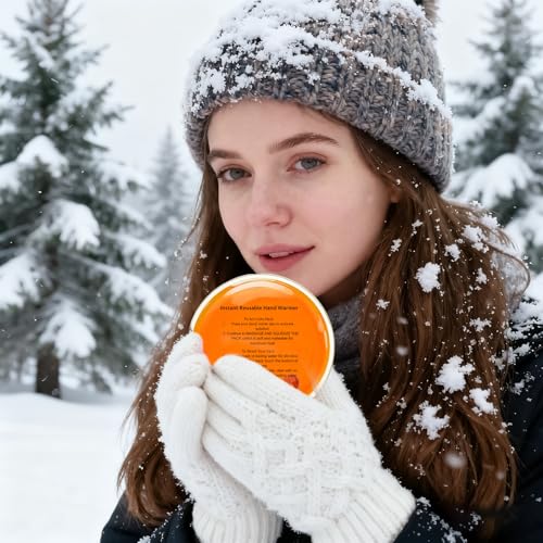 Ruheaou 4 Pcs Christmas Pocket Hand Warmer,Reusable Snap Portable Lasting Heating Hands Heater,Pouch Gel Cute Long Lasting Warmth for Camping,Outdoor Xmas Pattern, for Women Men (YX) - Image 2