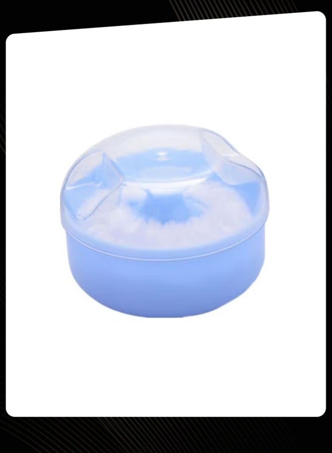 Blue Baby Powder Puff Box ، حاوية مسحوق التلكم الفارغة مع Soft Fluff Puff ، لا يتضمن مسحوق ، مقاوم للغبار والمحمول لرعاية الجلد حديث الولادة - Image 1