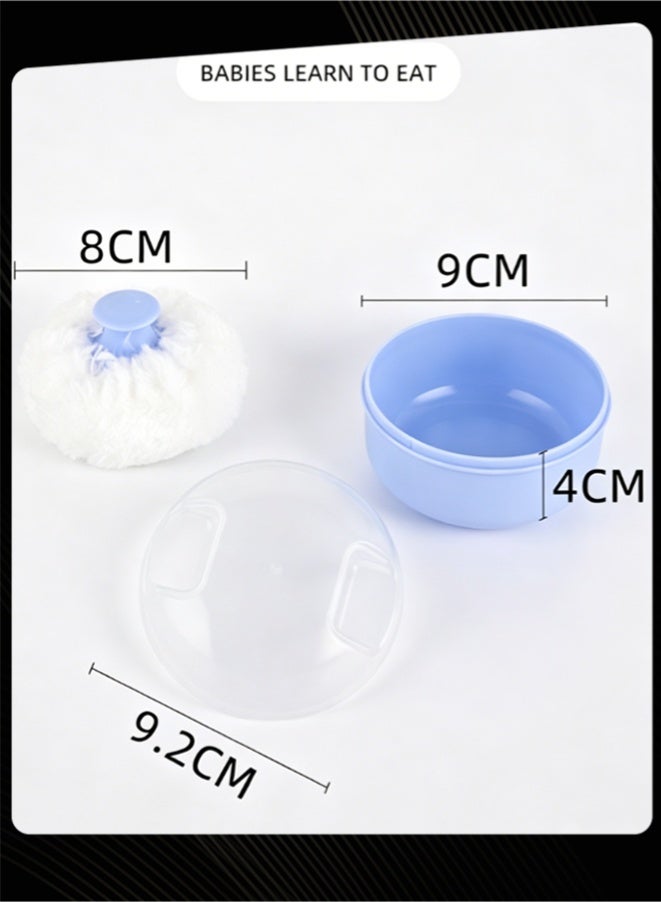 Blue Baby Powder Puff Box ، حاوية مسحوق التلكم الفارغة مع Soft Fluff Puff ، لا يتضمن مسحوق ، مقاوم للغبار والمحمول لرعاية الجلد حديث الولادة - Image 4