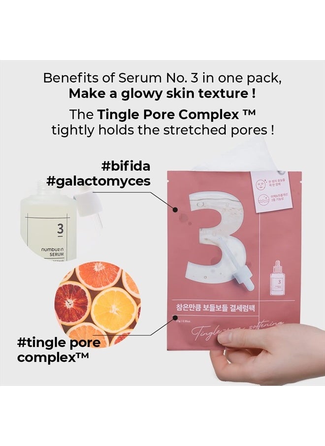 numbuzin No.3 Sheet Mask | Tingle-Pore Softening Sheet Mask | Pore Minimizing, Skin Softening Face Mask with Bifidax | Hydrates, Smooths Rough, Bumpy Skin, Improves Glow | Korean Skincare | 4 Sheets  - Image 4