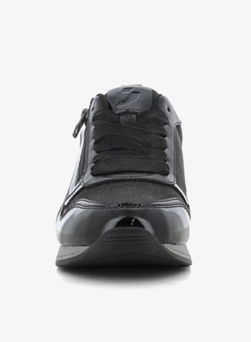 SJ Women's Panelled Shoes with Lace-Up Closure and Zip Detail