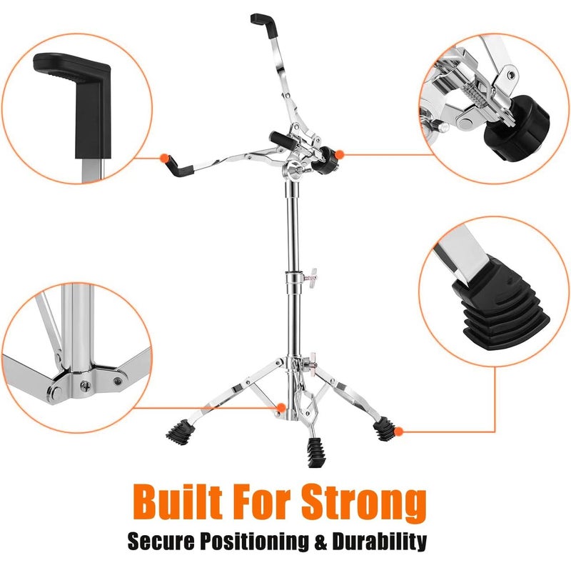 Softline Pro Snare Stand Double Braced Tripod Stand Adjustable Fit For 10''-14'' Dia Drums Height Range 37 to 52 cm Drum Practice Pad Stand (SP-SS-D) - Image 2