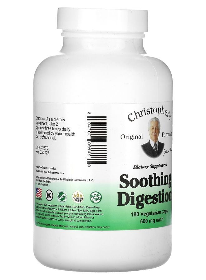 Christopher's Original Formulas تهدئة الهضم 600 ملغ 180 كبسولة نباتية - Image 2