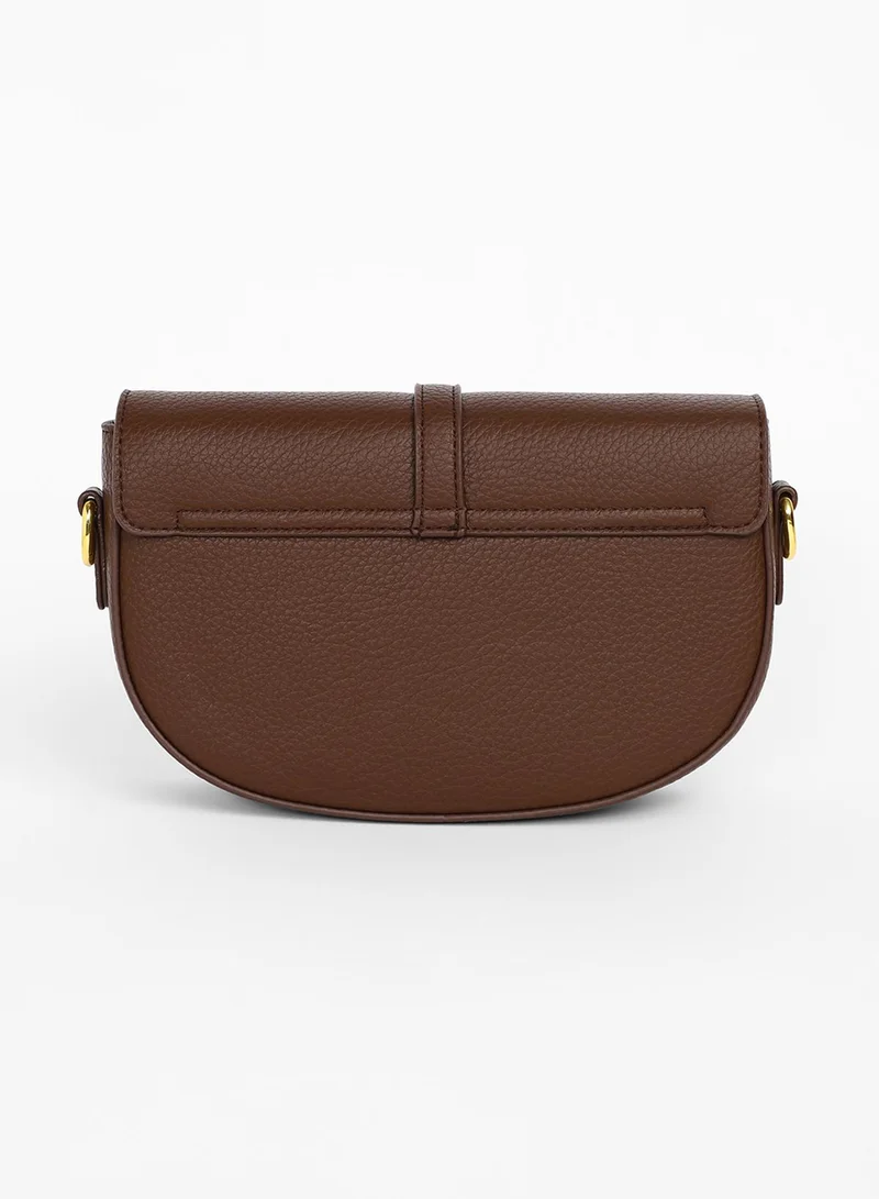 Haute Sauce Women's The Tang-Buckle Shoulder Bag - Coffee Brown