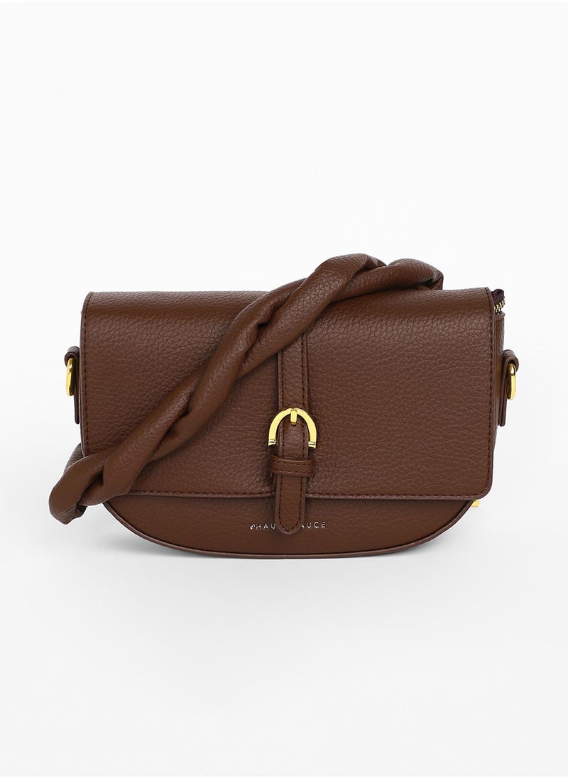 Haute Sauce Women's The Tang-Buckle Shoulder Bag - Coffee Brown  - Image 4