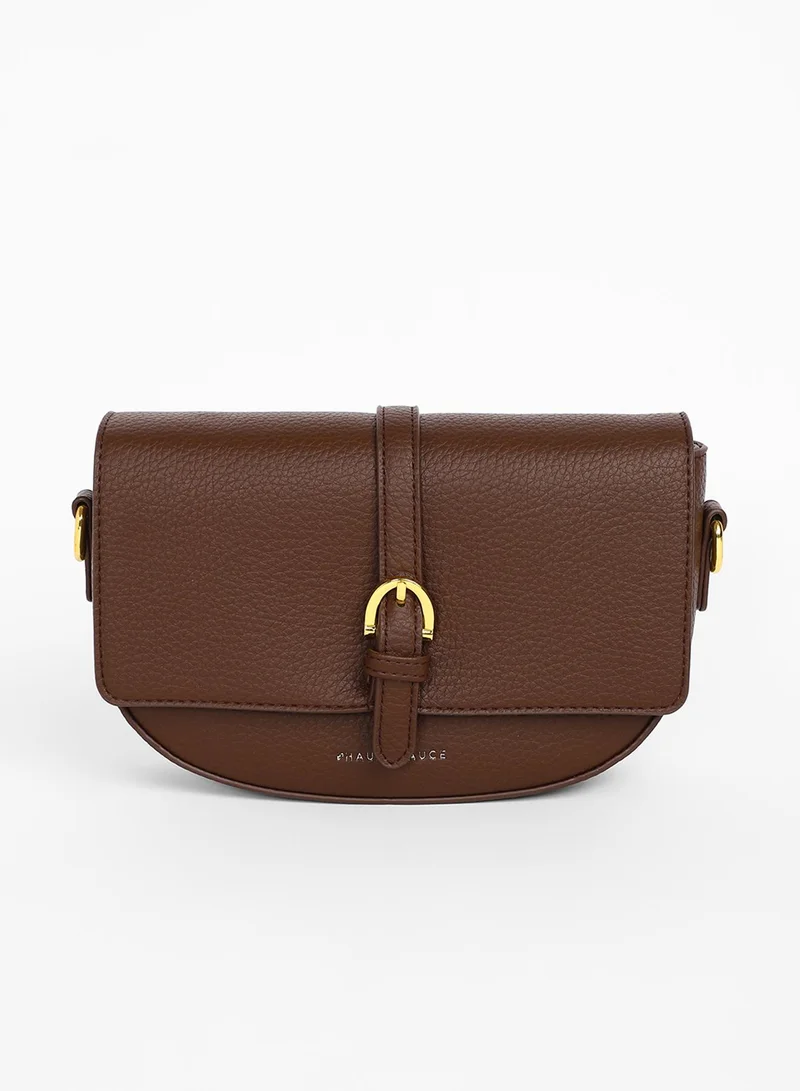 Haute Sauce Women's The Tang-Buckle Shoulder Bag - Coffee Brown