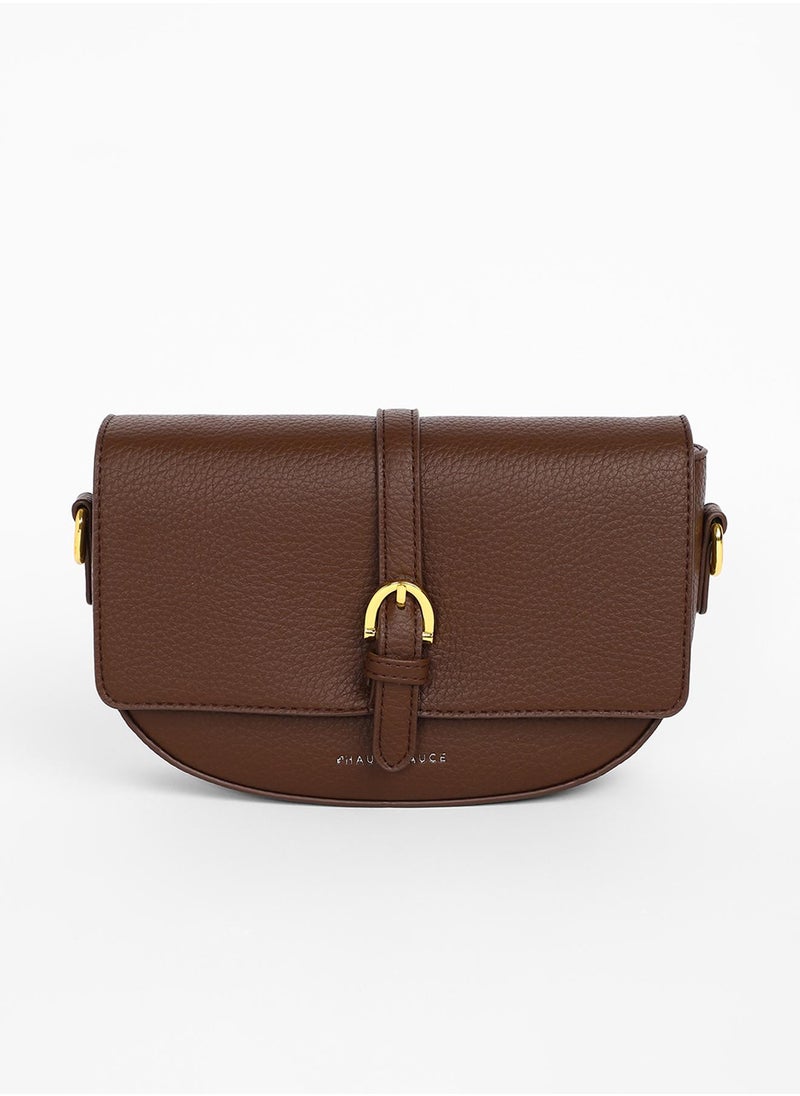 Haute Sauce Women's The Tang-Buckle Shoulder Bag - Coffee Brown  - Image 5