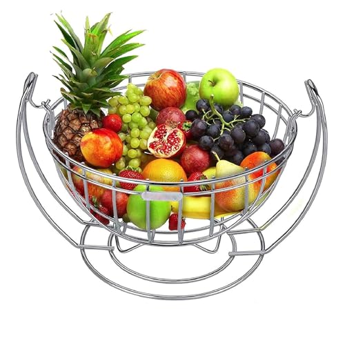 EMNDR Fruit Basket Fruit Drain Basket Home Iron Fruit Bowl Storage Holder Storage Basket Steel Bowl Kitchen Storage Container - Image 1
