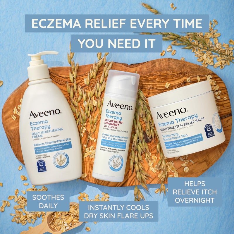 Aveeno Eczema Therapy Nighttime Itch Relief Balm with Colloidal Oatmeal and Ceramide for Dry Itchy Skin, Fragrance-Free Anti Itch Eczema Cream, 11 FL OZ - Image 3
