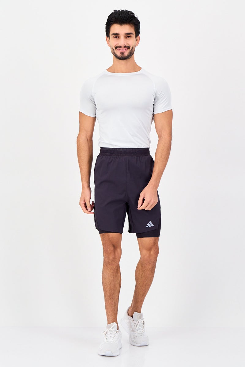 Adidas Men Sportswear Fit 7 Inseam Hiit Elevated Training 2 In 1 Shorts, Dark Purple - Image 4