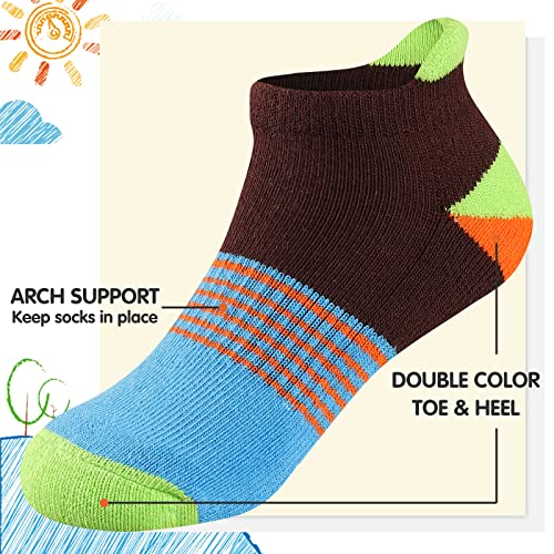Comfoex Boys Socks - 4-6, 6-8, 8-10 Years Old Ankle Athletic Cotton Socks For Kids - Short Half Cushioned - 6 Pairs - Image 3