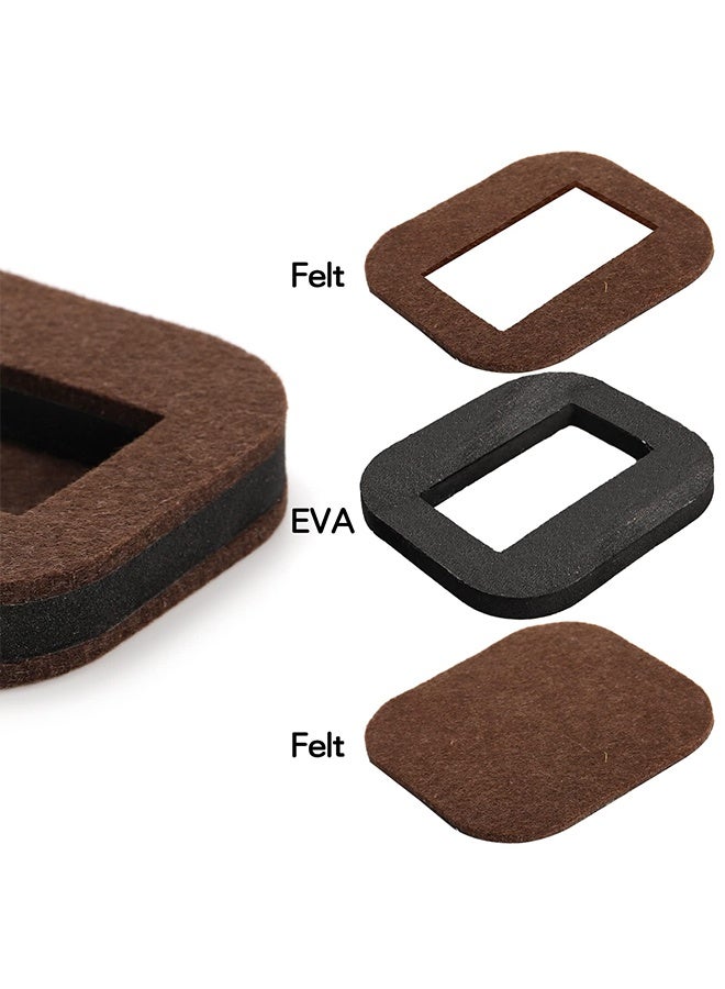 4 Pack Felt Furniture Cups, Anti-Sliding Bottom Caster Pads, Bed Wheel Couch Slide Stopper, Hardwood Floor Protector Fixed Standing Coasters for Carpet, Tile, Laminate Floors, Fit 2.1" x 1.2" - Image 5
