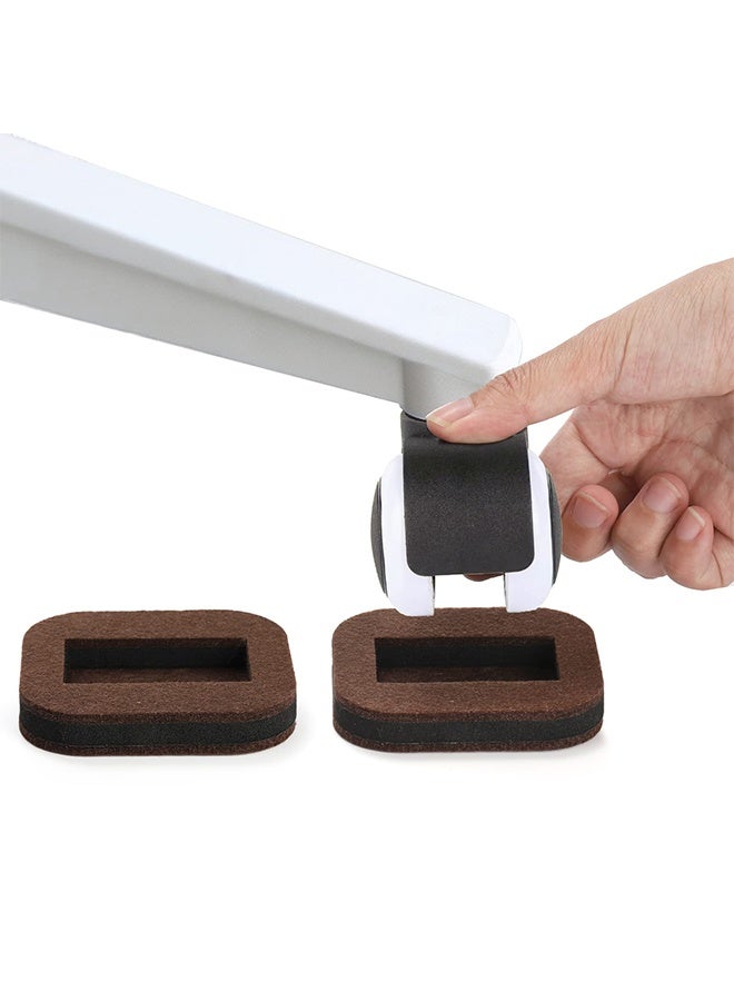 4 Pack Felt Furniture Cups, Anti-Sliding Bottom Caster Pads, Bed Wheel Couch Slide Stopper, Hardwood Floor Protector Fixed Standing Coasters for Carpet, Tile, Laminate Floors, Fit 2.1" x 1.2" - Image 2