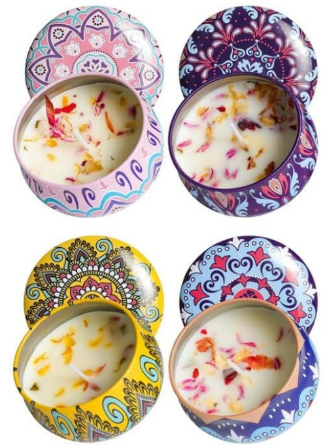 Pack of 4 Scented Candles – Natural Soy Wax Aromatherapy Home Fragrance Candles, Long‑Lasting Comforting Scents, Ideal for Decor - Image 1