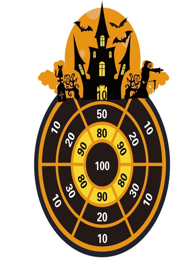Ansoufien Halloween Dart Board Game 26" with 12 Sticky Balls – Felt Halloween Toys for Kids & Family, Indoor Outdoor Halloween Party Games - Image 1