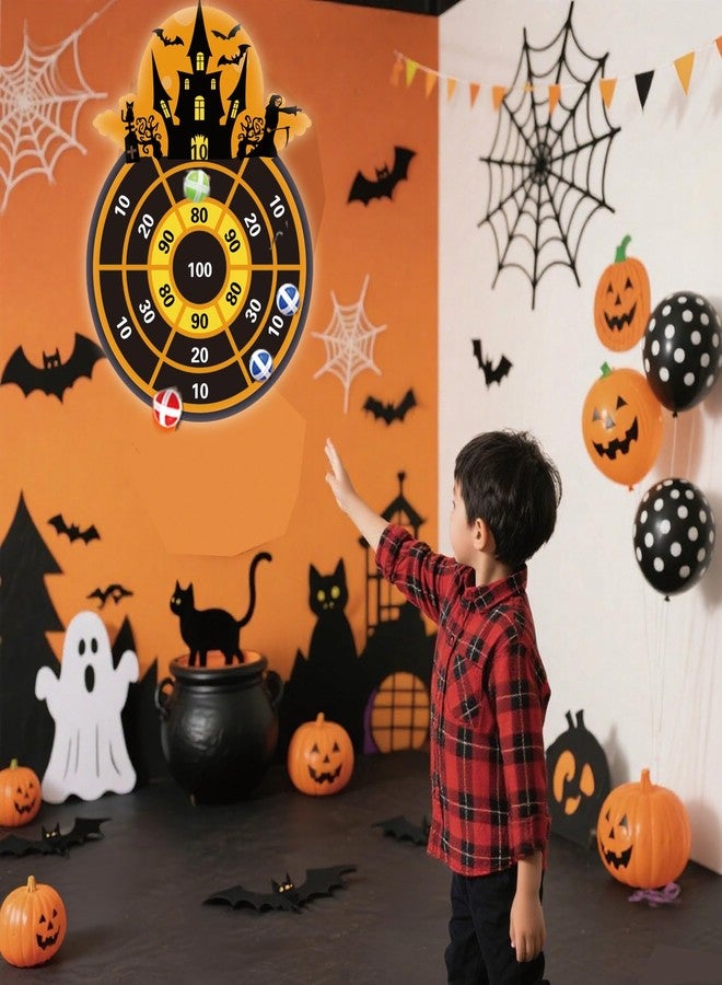 Ansoufien Halloween Dart Board Game 26" with 12 Sticky Balls – Felt Halloween Toys for Kids & Family, Indoor Outdoor Halloween Party Games - Image 3