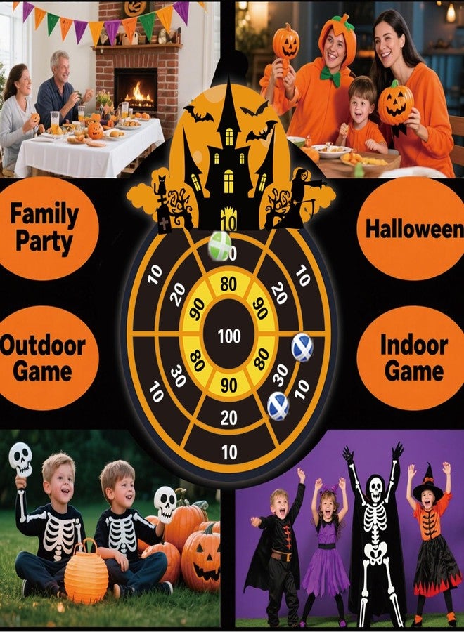 Ansoufien Halloween Dart Board Game 26" with 12 Sticky Balls – Felt Halloween Toys for Kids & Family, Indoor Outdoor Halloween Party Games - Image 5