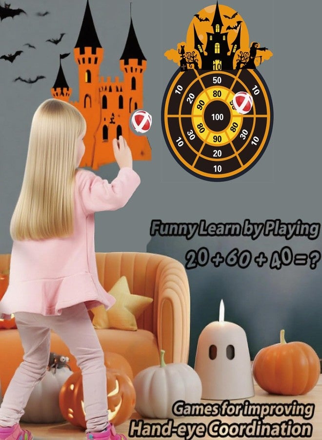 Ansoufien Halloween Dart Board Game 26" with 12 Sticky Balls – Felt Halloween Toys for Kids & Family, Indoor Outdoor Halloween Party Games - Image 4