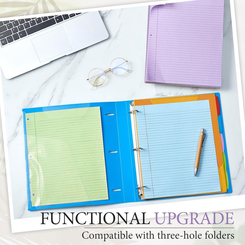 MotiMind 10 عبوات 8.5" × 11" دفتر ملاحظات حلزوني علوي مع سجلات قانونية مثقبة 3 ثقوب، دفتر ملاحظات مسطر للجامعة 50 ورقة، ورق كرتوني صلب، دفتر ملاحظات سلكي للمكتب والمدرسة والأعمال (أخضر، أزرق، أرجواني) - Image 4