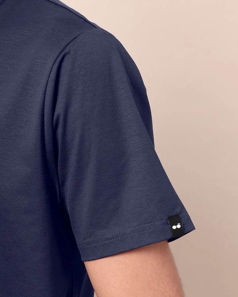 bewakoof  Plain Blue Solid Regular Fit Men's T-shirt for Men | Best Price UAE