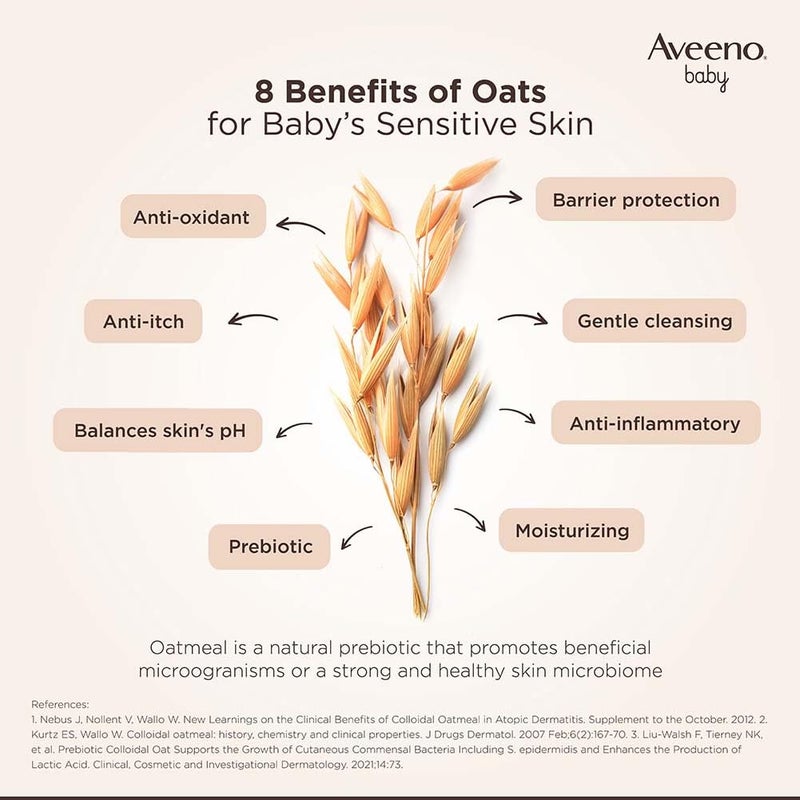 Aveeno Baby Daily Moisture Lotion for Delicate Skin with Natural Colloidal Oatmeal Dimethicone Hypoallergenic Fragrance Phthalate ParabenFree 8 oz, 1 Count - Image 3