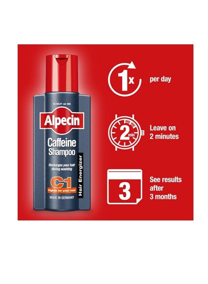 Alpecin Caffeine Shampoo C1 375ml | Prevents and Reduces Hair Loss | Natural Hair Growth Shampoo for Men | Energizer for Strong Hair | Hair Care for Men Made in Germany - Image 5