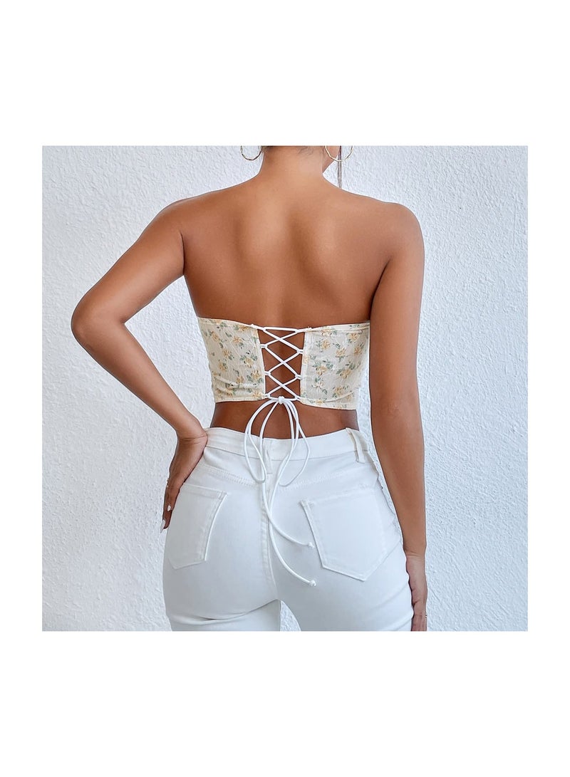 Zikra Going Out Corset Top, for Women Strapless Sleeveless Bodyshaper Corset Tops Summer Crop Top, Women'S Sexy Strapless for Parties, Stage Performances, Birthdays, Clubs, Beaches, Appointments(1 Pack) - Image 5
