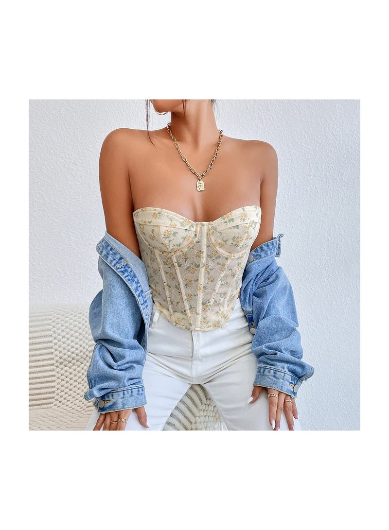 Zikra Going Out Corset Top, for Women Strapless Sleeveless Bodyshaper Corset Tops Summer Crop Top, Women'S Sexy Strapless for Parties, Stage Performances, Birthdays, Clubs, Beaches, Appointments(1 Pack) - Image 3