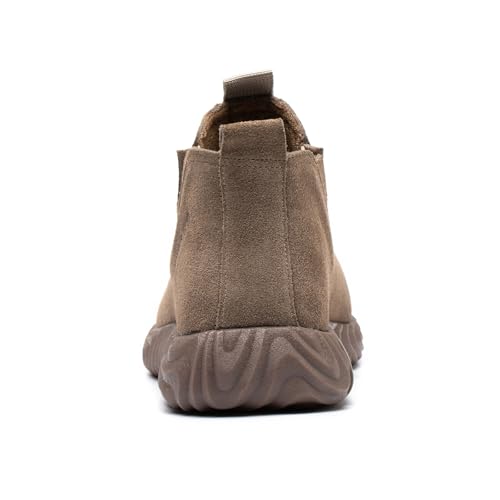 DINGGU Steel Toe Shoes for Men Welding Mens Work Shoes Slip On Comfortable Safety Composite Toe Construction Boots Brown 10 - Image 4