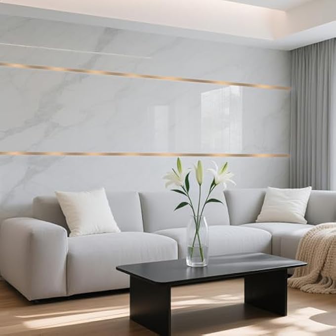 10PCS SELF-ADHESIVE FLEXIBLE MOLDING TRIM 7.8" X 2" MIRROR LIKE STICKER ACRYLIC GAP FILLER TRIM STRIP DECALS STICKER FOR WALL FRAMES WALLPAPER BORDER WAIST LINES, RED - Image 3